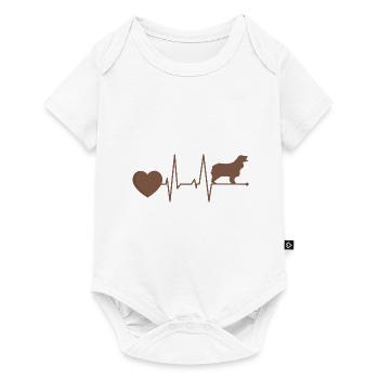 Cocker Chocolat Épagneul Maman Battement de cœur - Body à manches courtes Premium Bébé - blanc - Devant