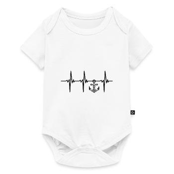 Herzschlag für Anker und Seefahrt - Baby Premium Kurzarmbody - Weiß - Vorne