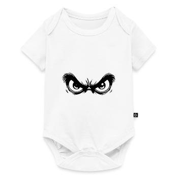 Grimmige Augen mit starrem Blick - Baby Premium Kurzarmbody - Weiß - Vorne
