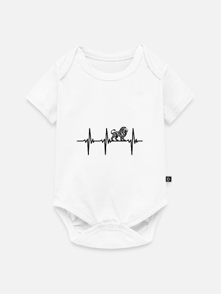 Hartslag voor trotse leeuwen tattoo-stijl - Premium babyrompertje met korte mouwen  - wit