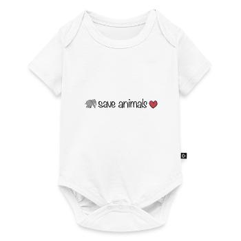 sauver les animaux animal éléphant cœur bien-être animal - Body à manches courtes Premium Bébé - blanc - Devant