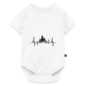 Heartbeat Motorcycle Biker Mom Motorcycling Motorc - Baby Premium short-sleeve bodysuit - white - Front