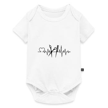 Coiffe coiffure Coeur Coupe de cheveux Idée cadeau - Body à manches courtes Premium Bébé - blanc - Devant