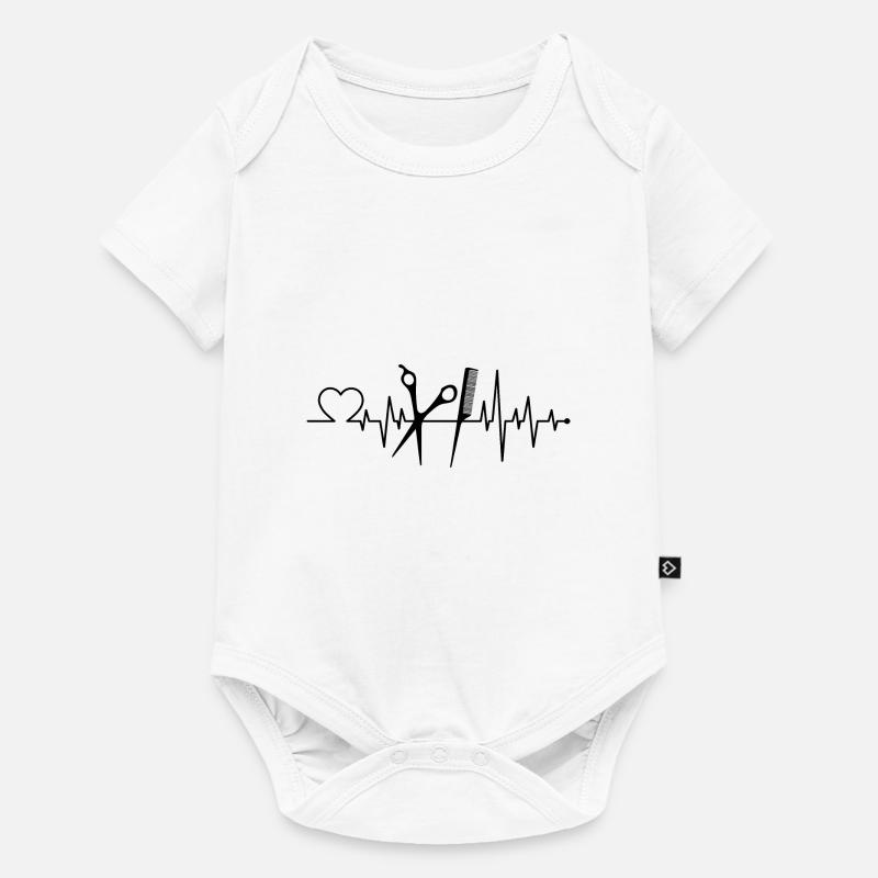 Coiffe coiffure Coeur Coupe de cheveux Idée cadeau - Body à manches courtes Premium Bébé - blanc