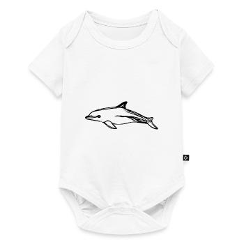 Mignon dauphin vintage - Body à manches courtes Premium Bébé - blanc - Devant