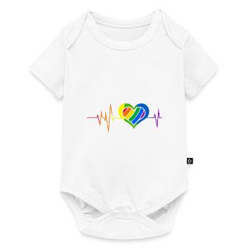Pride Heart Lgbtq Bisexual Rainbow Love Transgende - Baby Premium Kurzarmbody - Weiß - Vorne