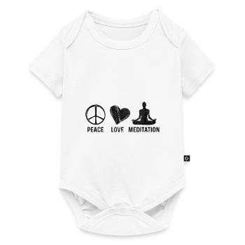 Peace Love And Meditate Meditation Relaxation Nama - Baby Premium Kurzarmbody - Weiß - Vorne