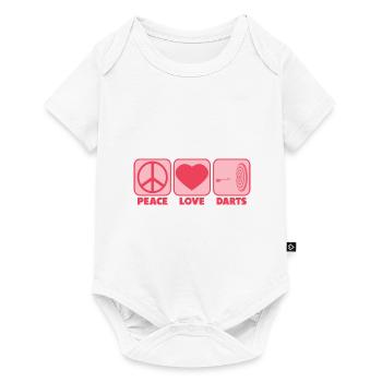 Dart Girl Girl Dictons Drôle Rose Peace Love - Body à manches courtes Premium Bébé - blanc - Devant