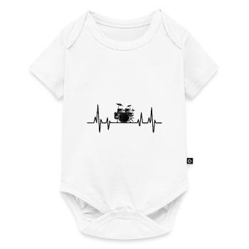 Drummer Heartbeat Drum Music Lover Drumming - Baby Premium short-sleeve bodysuit - white - Front
