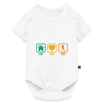 Live Love Hike Mountaineering Trekking Hiker Outdo - Baby Premium Kurzarmbody - Weiß - Vorne
