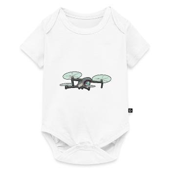 Retro Graphic Drone Flying Quadcopter Pilot RC Dro - Baby Premium short-sleeve bodysuit - white - Front