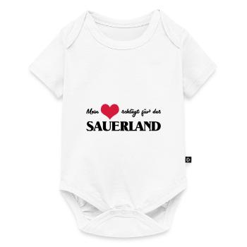 mon coeur bat pour le Sauerland - Body à manches courtes Premium Bébé - blanc - Devant
