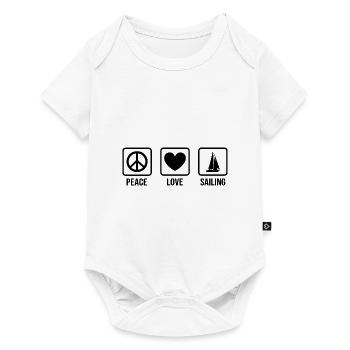 Peace Love Sailing Sailboat Sailor Captain Skipper - Baby Premium Kurzarmbody - Weiß - Vorne