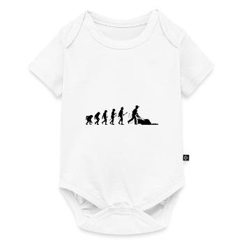 Gärtner Evolution Rasenmäher Aufsitzmäher Gartenar - Baby Premium Kurzarmbody - Weiß - Vorne