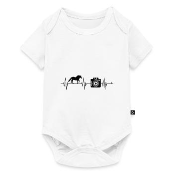 Horse Photography Horseback Riding Heartbeat Photo - Baby Premium short-sleeve bodysuit - white - Front
