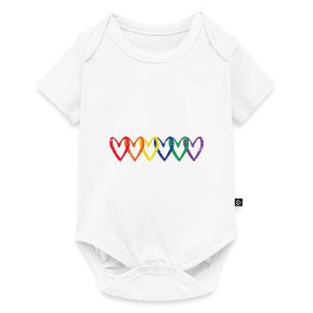 Pride Heart Lgbtq Bisexual Rainbow Love Transgende - Baby Premium Kurzarmbody - Weiß - Vorne