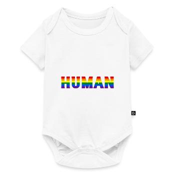 Human Gay Pride Lgbtq Rainbow Transgender Bisexual - Baby Premium Kurzarmbody - Weiß - Vorne