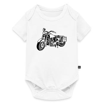 Chopper motorcycle 10_black - Baby Premium short-sleeve bodysuit - white - Front