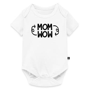 MOM upside down spells WOW! (black print) - Baby Premium short-sleeve bodysuit - white - Front