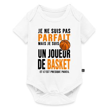 Cadeau basket joueur parfait basketteur - Body à manches courtes Premium Bébé - blanc - Devant
