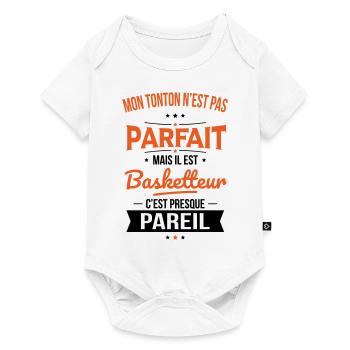 Mon tonton n'est pas parfait - Basketteur - Body à manches courtes Premium Bébé - blanc - Devant