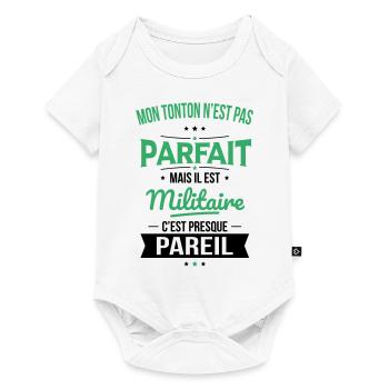 Mon tonton n'est pas parfait - Militaire - Body à manches courtes Premium Bébé - blanc - Devant