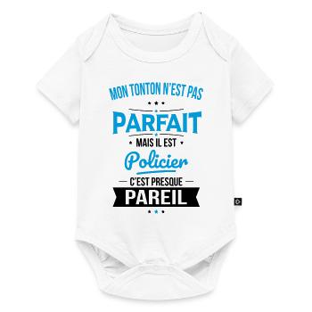 Mon tonton n'est pas parfait - Policier - Body à manches courtes Premium Bébé - blanc - Devant
