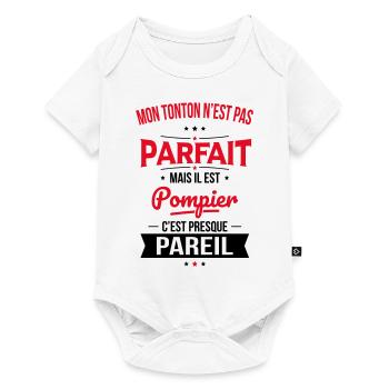 Mon tonton n'est pas parfait - Pompier - Body à manches courtes Premium Bébé - blanc - Devant