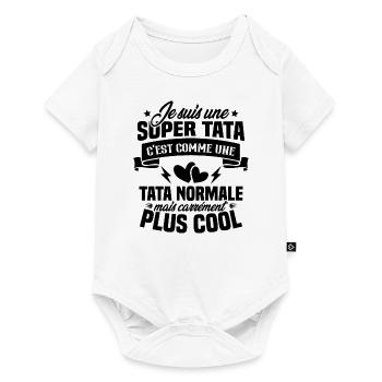 Je suis une super tata, humour cadeau tata - Body à manches courtes Premium Bébé - blanc - Devant
