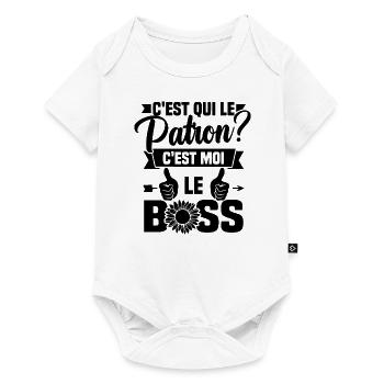 C'est qui le patron c'est moi le boss - Body à manches courtes Premium Bébé - blanc - Devant