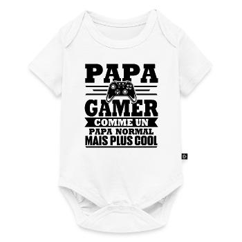 Papa gamer comme un papa normal - Body à manches courtes Premium Bébé - blanc - Devant