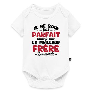 Pas parfait mais le meilleur frère du monde - Body à manches courtes Premium Bébé - blanc - Devant
