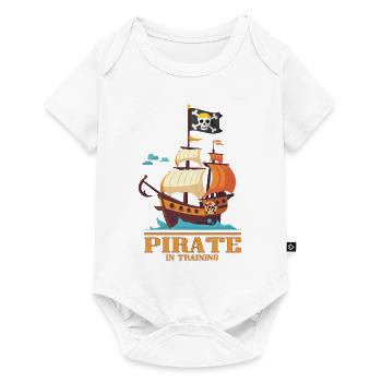 Pirate in Training / Pirateship - Baby Premium Kurzarmbody - Weiß - Vorne