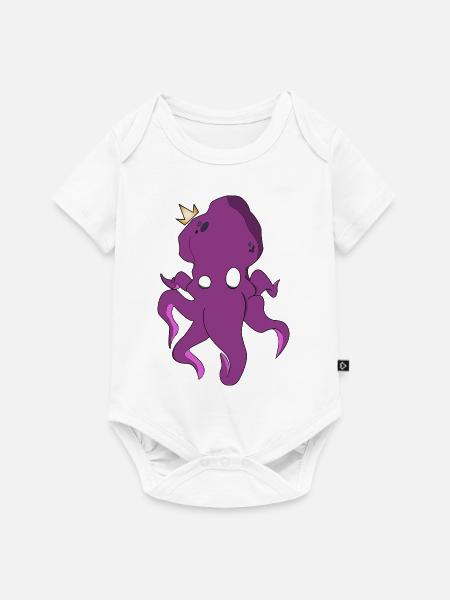 König Octopus - Baby Premium Kurzarmbody - Weiß