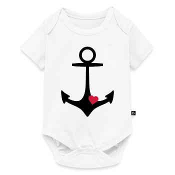 Ancre et coeur - Body à manches courtes Premium Bébé - blanc - Devant