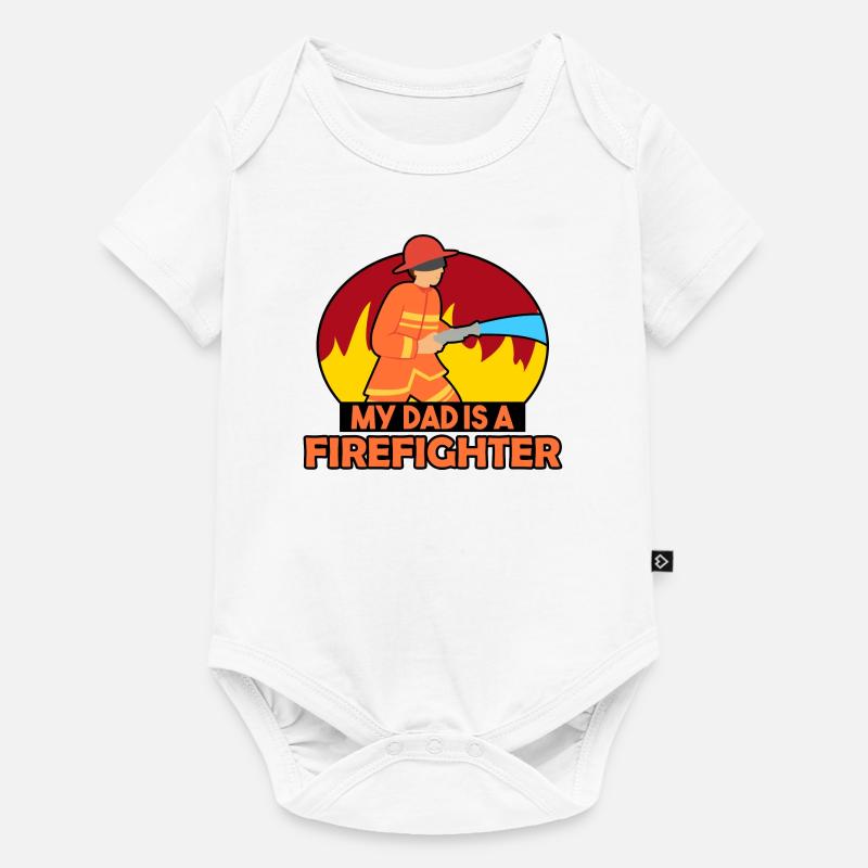 MON PAPA EST UN POMPIER - Body à manches courtes Premium Bébé - blanc