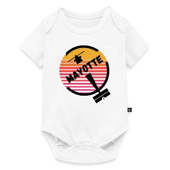 Mayotte Sunset Retro Plane - Baby Premium short-sleeve bodysuit - white - Front
