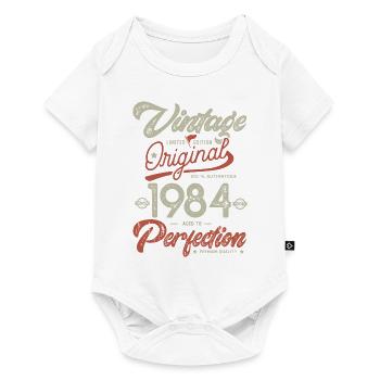 1984 anniversaire vintage Né 1984 - Body à manches courtes Premium Bébé - blanc - Devant