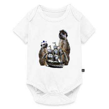 Kapitän-Erdmännchen - Baby Premium Kurzarmbody - Weiß - Vorne