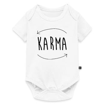 Karma Pfeile - Baby Premium Kurzarmbody - Weiß - Vorne