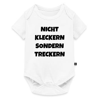 nicht kleckern sondern treckern - Baby Premium Kurzarmbody - Weiß - Vorne