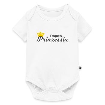 Papas Prinzessin mit Krone - Baby Premium Kurzarmbody - Weiß - Vorne