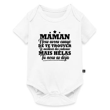 Maman nous avons essayé de te trouver cadeau - Body à manches courtes Premium Bébé - blanc - Devant