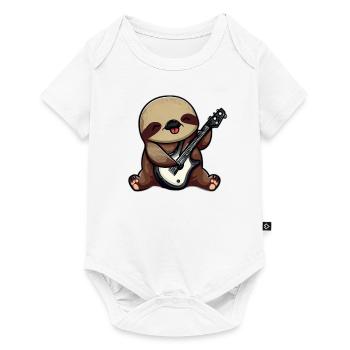 Paresseux avec guitare - Body à manches courtes Premium Bébé - blanc - Devant