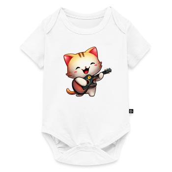 Guitariste de chat - Body à manches courtes Premium Bébé - blanc - Devant