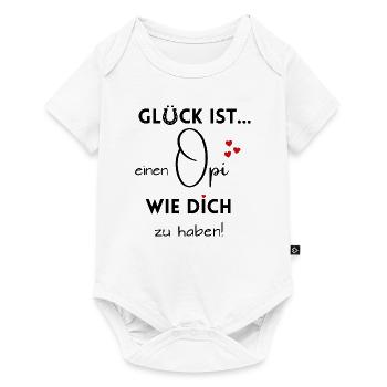 Glück ist, einen Opi wie Dich zu haben - Baby Premium Kurzarmbody - Weiß - Vorne