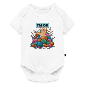 Je suis ok drôle au Crochet et tricot fil mess - Body à manches courtes Premium Bébé - blanc - Devant