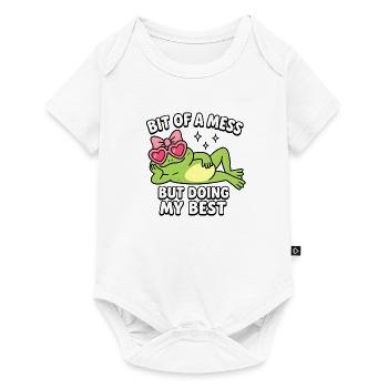 Süßer Frosch - Bit of a mess but doing my best - Baby Premium short-sleeve bodysuit - white - Front