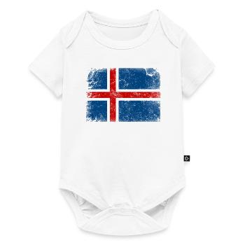 ISLAND VINTAGE FLAGGE - Baby Premium Kurzarmbody - Weiß - Vorne