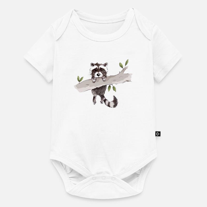 Waschbär - Baby Premium Kurzarmbody - Weiß